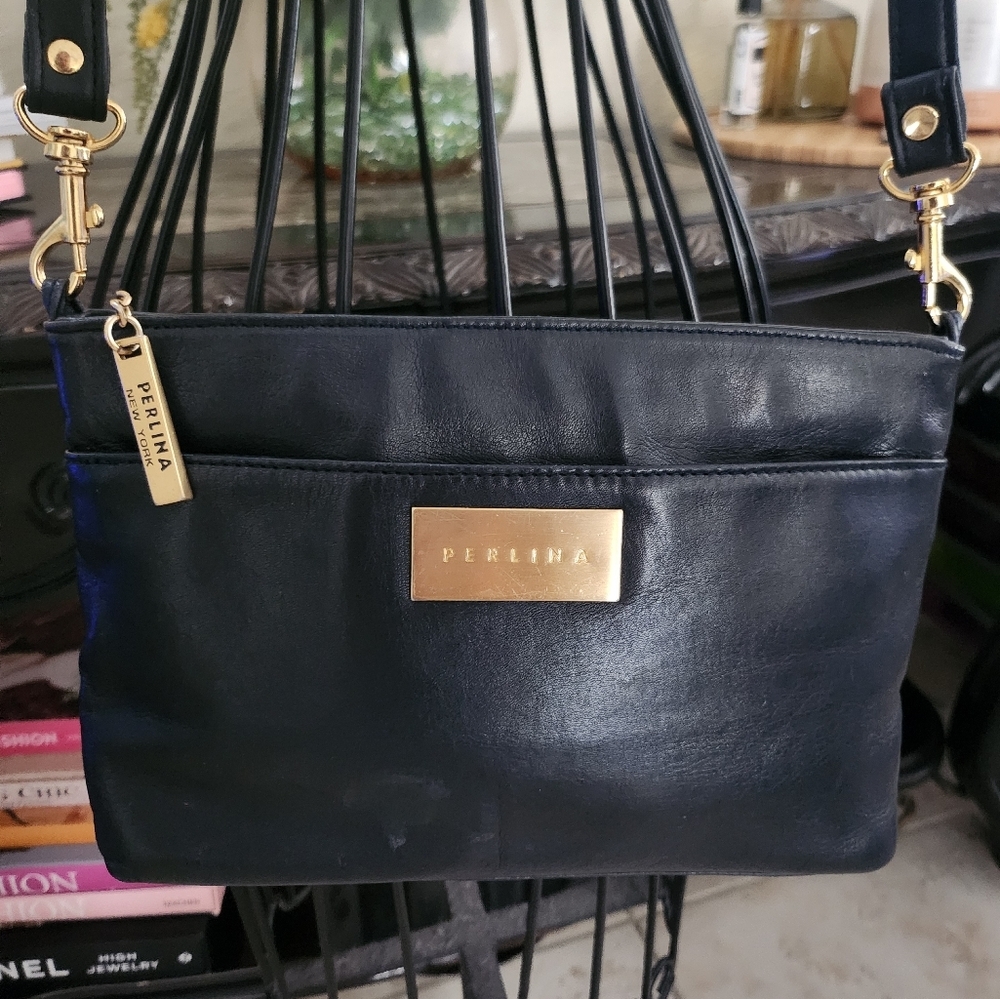 Perlina leather crossbody bag